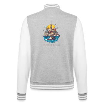 Marseille - Ville au Cœur de la Méditerranée - Veste Teddy - gris chiné / blanc - Dos - Marisol (170cm)