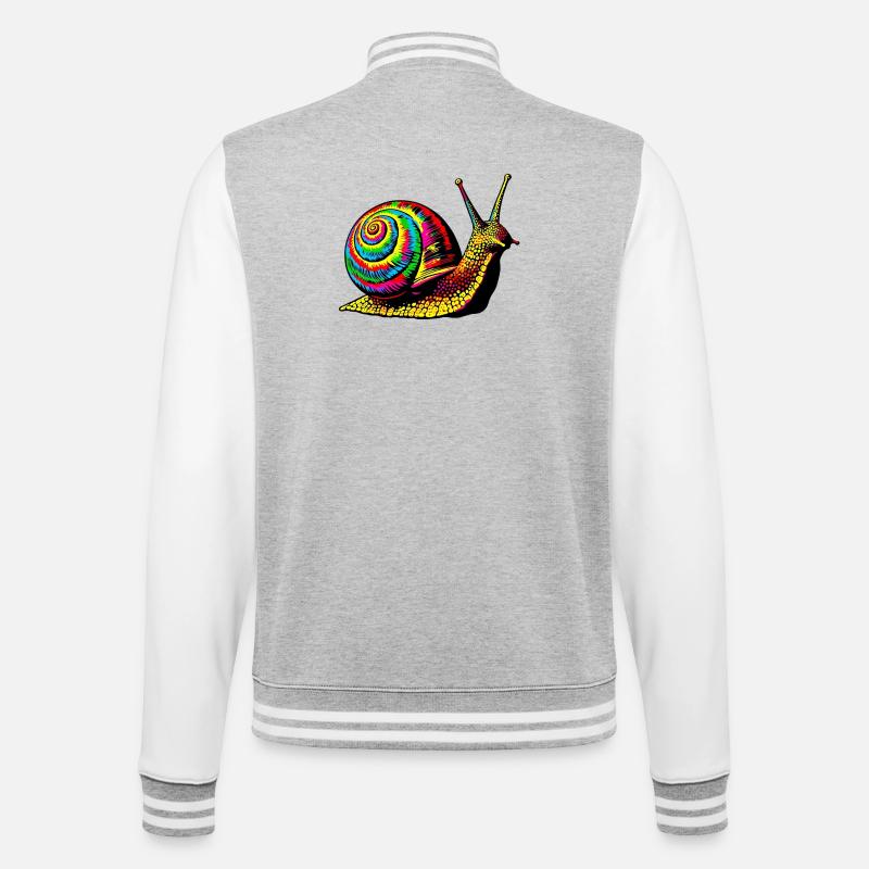 Snail - College Sweat Jacket - heather grey/white