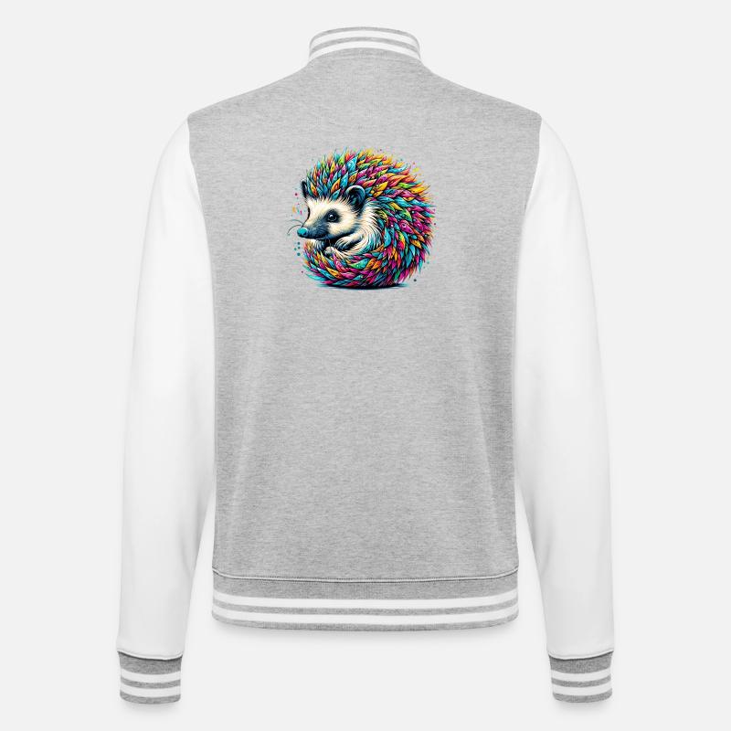 Hérisson - Veste Teddy - gris chiné / blanc
