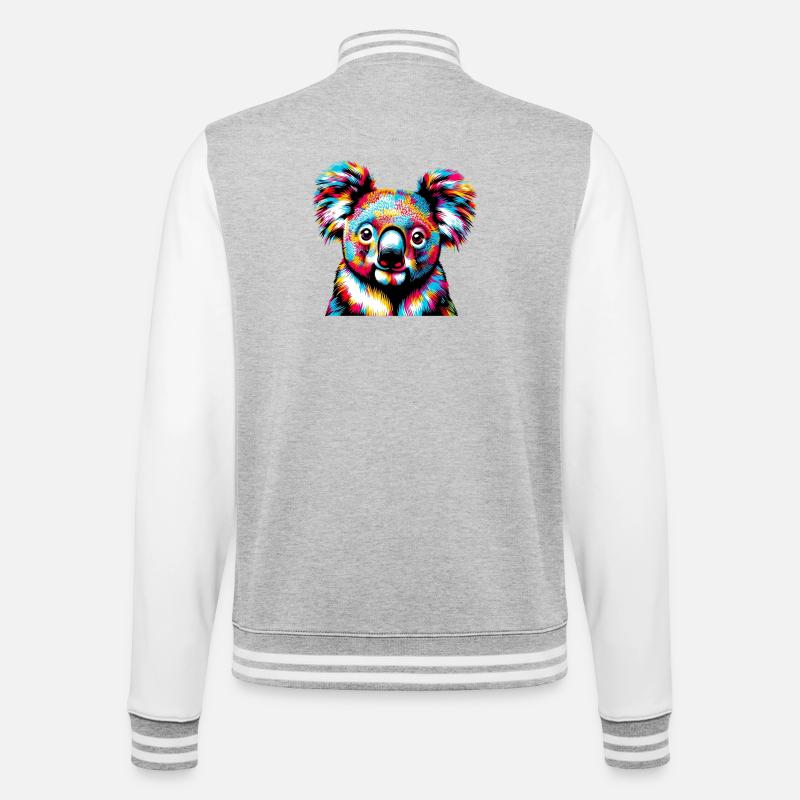 Koala - College Sweat Jacket - heather grey/white