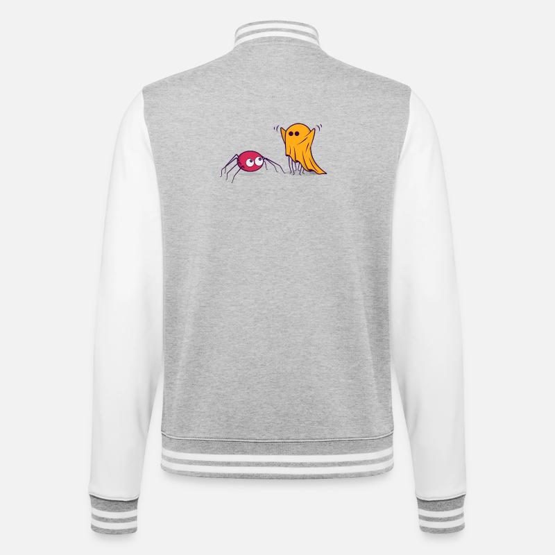 Halloween Spinne Geist Comic Cartoon Comic - College-Sweatjacke - Grau meliert/Weiß