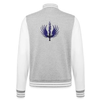 Nachtflügel Fackel Ranken - College-Sweatjacke - Grau meliert/Weiß - Hinten - Marisol (170cm)