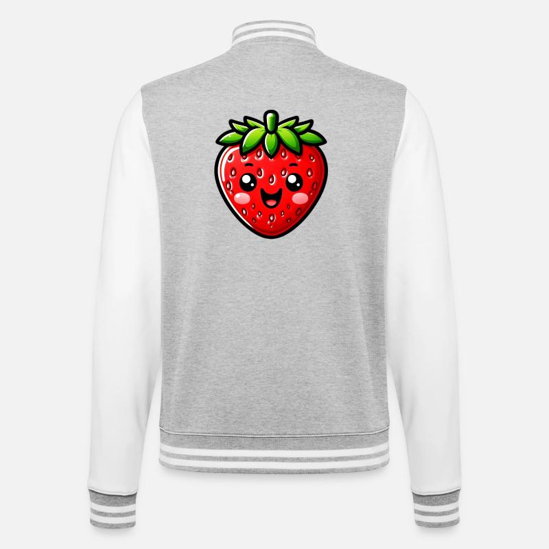 Erdbeeren Erdbeeren - College-Sweatjacke - Grau meliert/Weiß