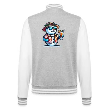 Cool Holiday Snowman – Winter Frosty Vibes! - College Sweat Jacket - heather grey/white - Back - Marisol (170cm)