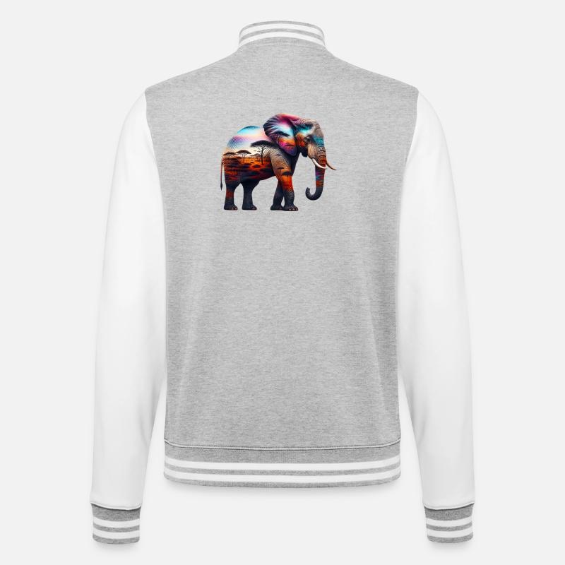 Éléphant - Veste Teddy - gris chiné / blanc