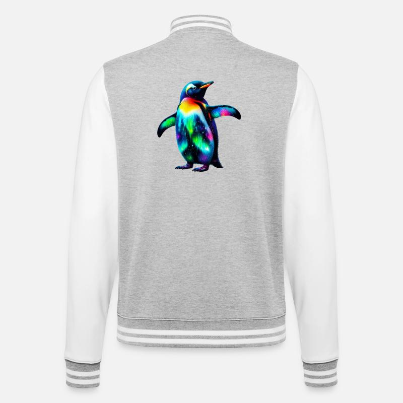 Pinguin - College-Sweatjacke - Grau meliert/Weiß