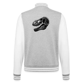 Regard de la Préhistoire : Tête de Dino - Veste Teddy - gris chiné / blanc - Dos - Marisol (170cm)