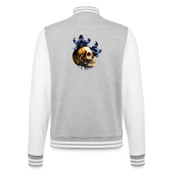 Nachtblüten Schädel Skorpion - College-Sweatjacke - Grau meliert/Weiß - Hinten - Marisol (170cm)