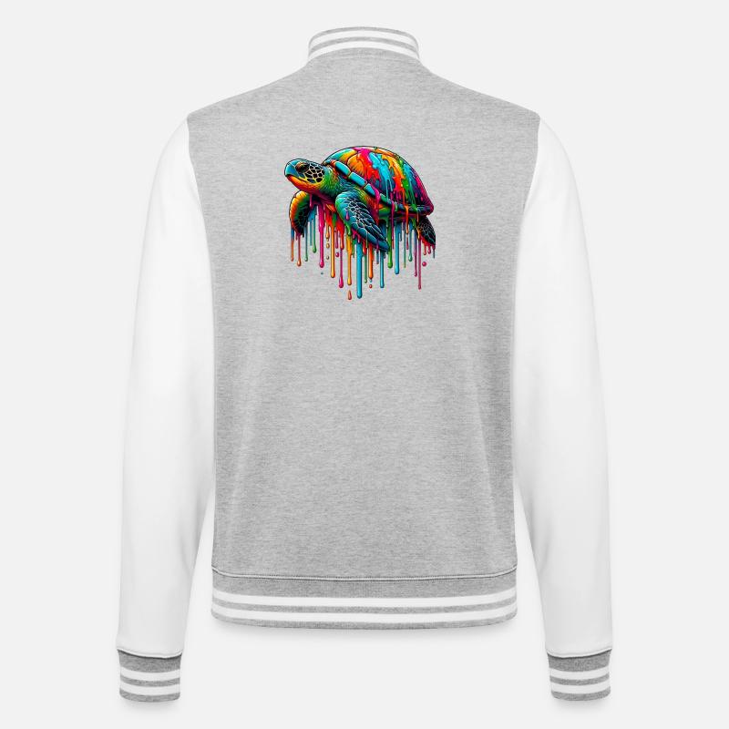 Turtle - College Sweat Jacket - heather grey/white