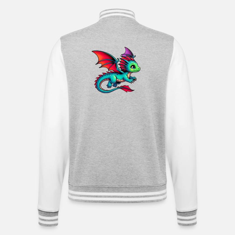 Dragon - College Sweat Jacket - heather grey/white