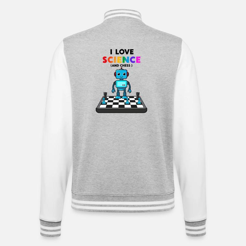 Science et échecs - Veste Teddy - gris chiné / blanc