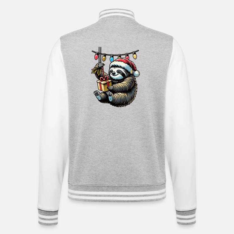 Slowly Christmas! - College-Sweatjacke - Grau meliert/Weiß