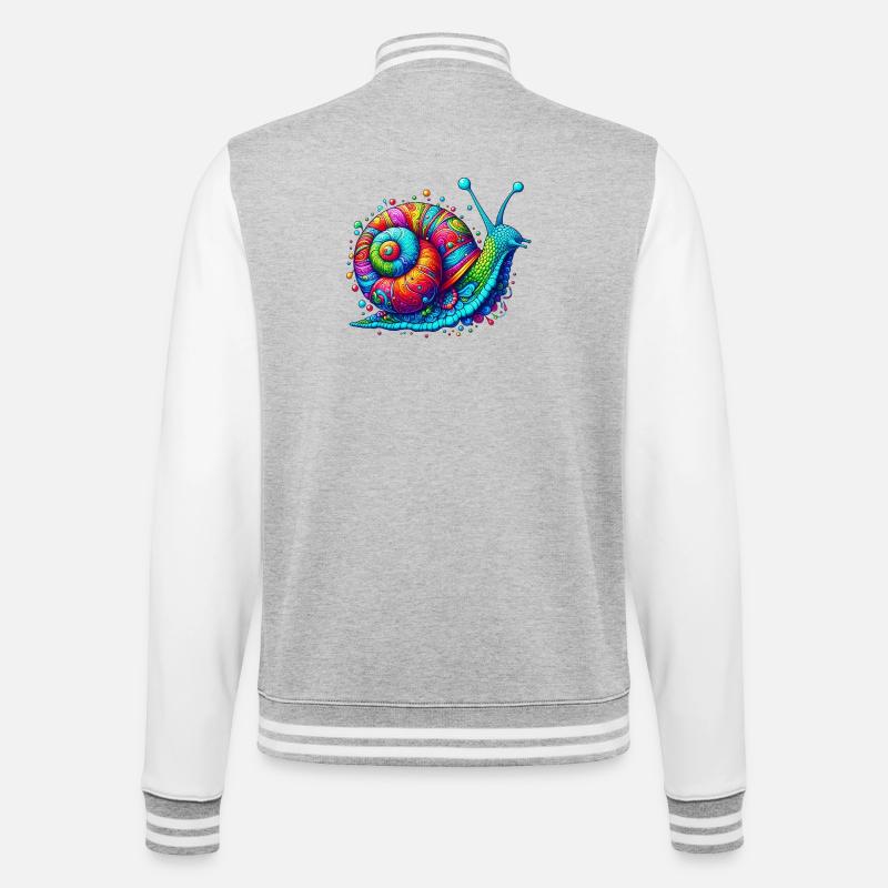 Escargot - Veste Teddy - gris chiné / blanc