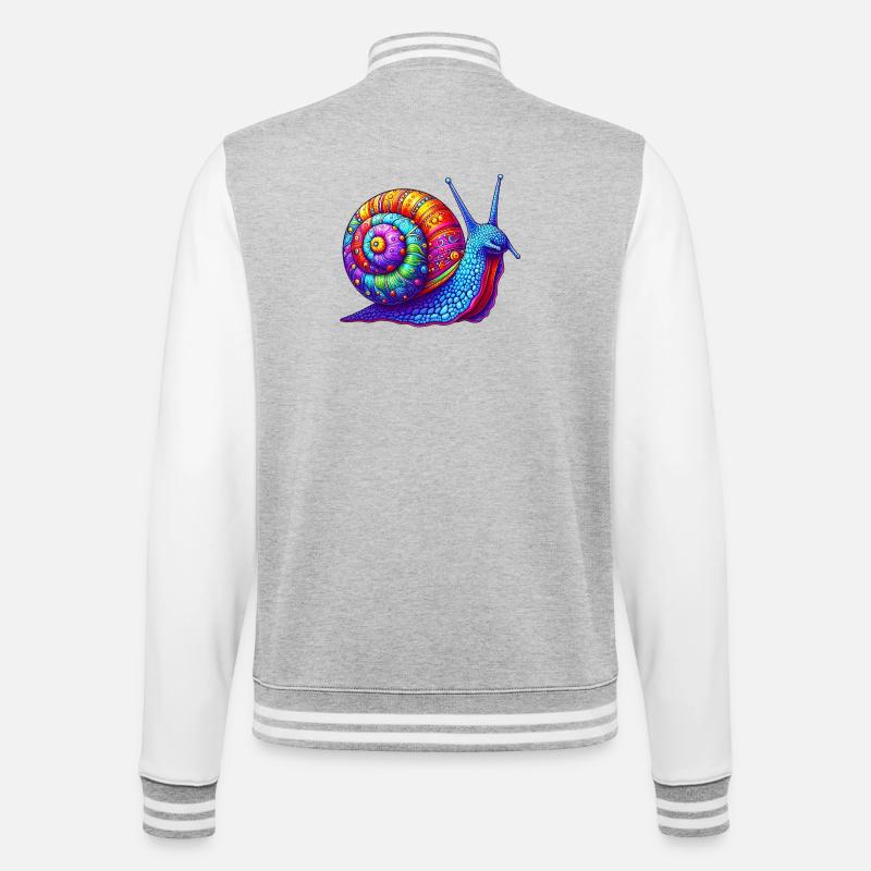 Escargot - Veste Teddy - gris chiné / blanc