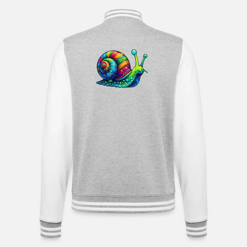 Escargot - Veste Teddy - gris chiné / blanc