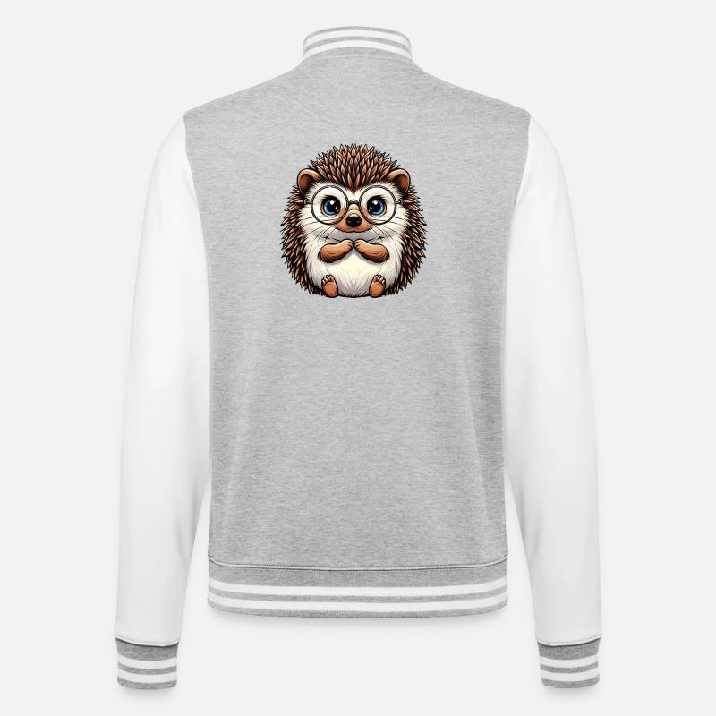 Hérisson - Veste Teddy - gris chiné / blanc