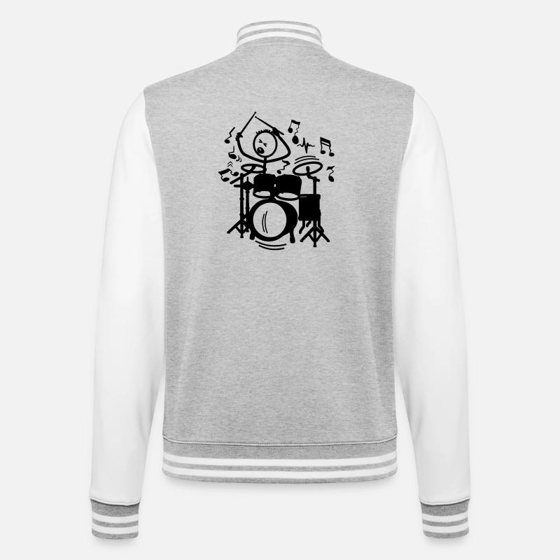 Wild Drummer Transparent - College-Sweatjacke - Grau meliert/Weiß