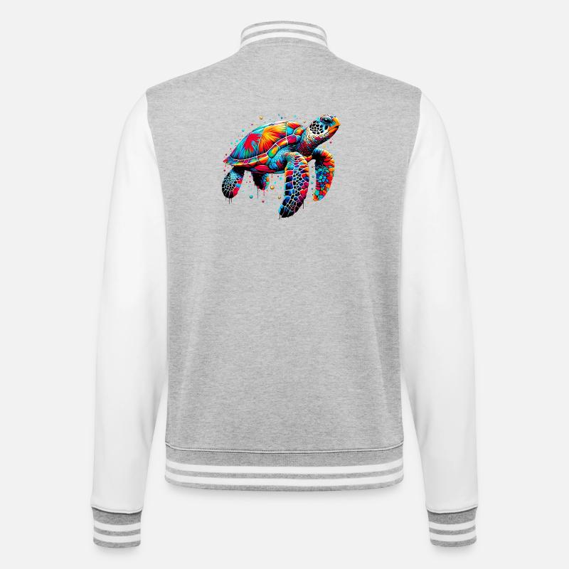Turtle - College Sweat Jacket - heather grey/white