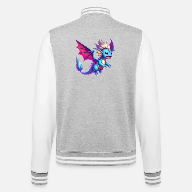 Dragon - College Sweat Jacket - heather grey/white