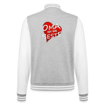GRANDMA IS THE BEST - College Sweat Jacket - heather grey/white - Back - Marisol (170cm)