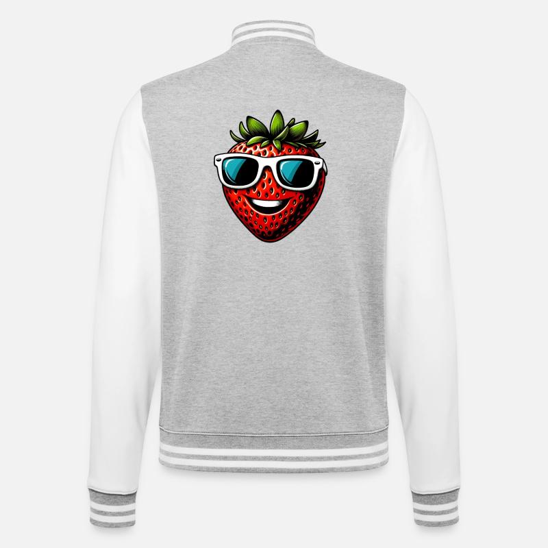 Erdbeeren Erdbeeren - College-Sweatjacke - Grau meliert/Weiß