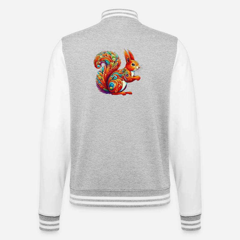 Eichhörnchen - College-Sweatjacke - Grau meliert/Weiß