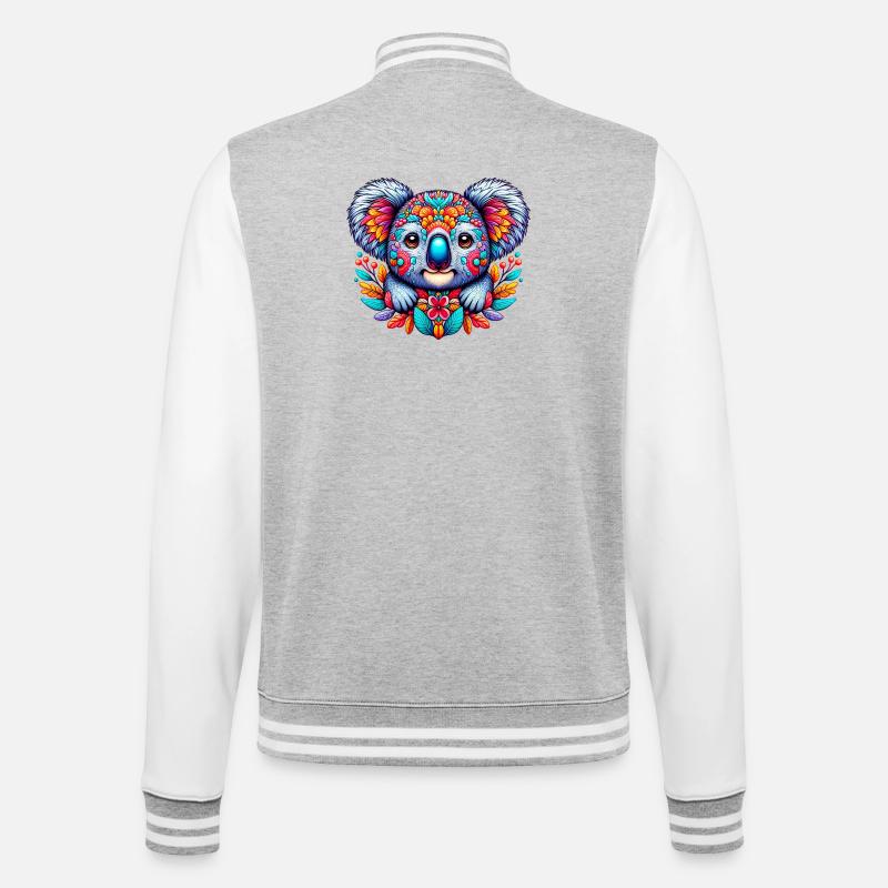 Koala - College Sweat Jacket - heather grey/white