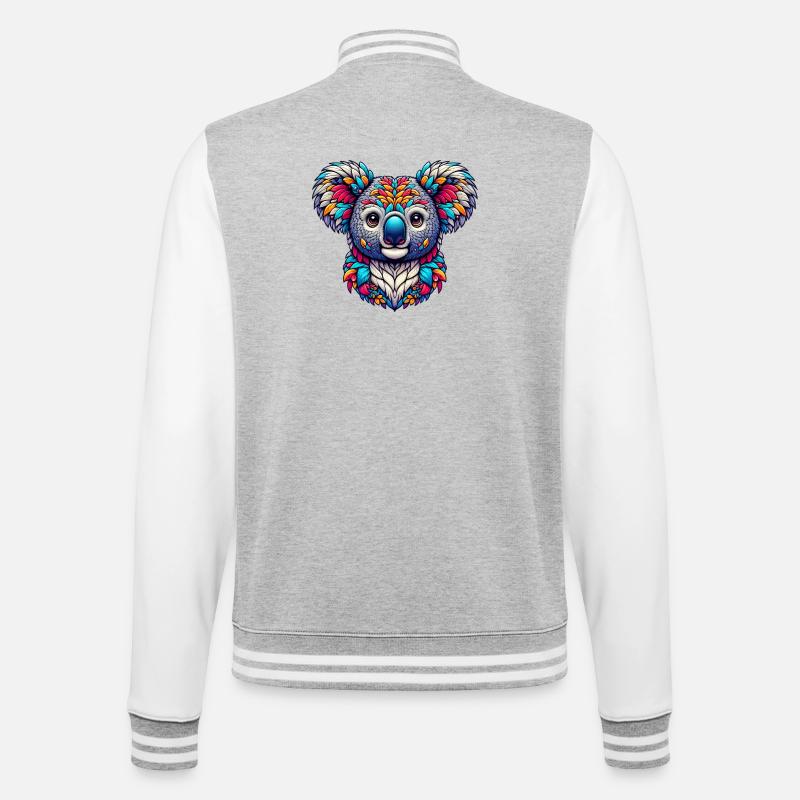 Koala - College Sweat Jacket - heather grey/white