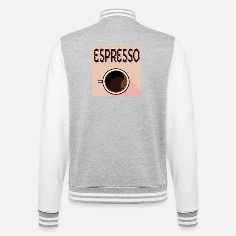 Espresso Café - College-Sweatjacke - Grau meliert/Weiß