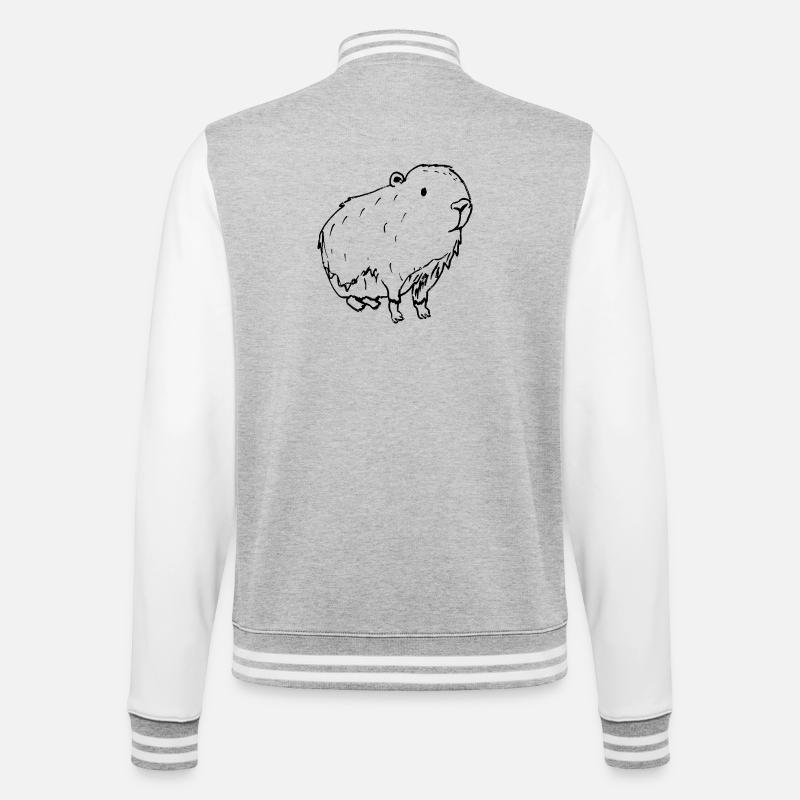 Abstrait Kapybara Noir - Veste Teddy - gris chiné / blanc