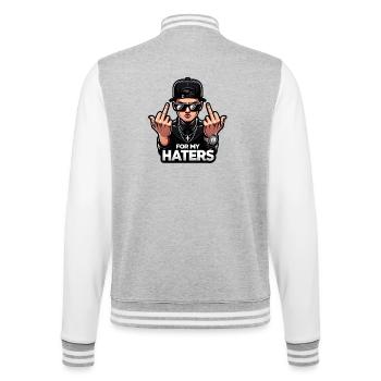 Coole Gangster - College-Sweatjacke - Grau meliert/Weiß - Hinten - Marisol (170cm)