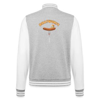 Bratwurst - College Sweat Jacket - heather grey/white - Back - Marisol (170cm)