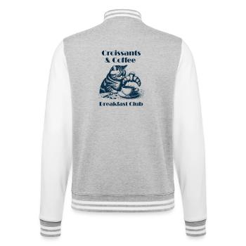 Club de petit-déjeuner café et croissants - Veste Teddy - gris chiné / blanc - Dos - Marisol (170cm)