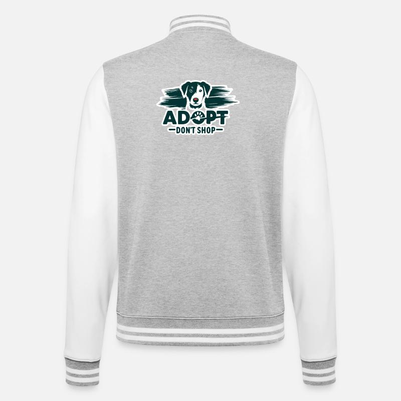 Adoptieren Sie nicht einkaufen 2 - College-Sweatjacke - Grau meliert/Weiß