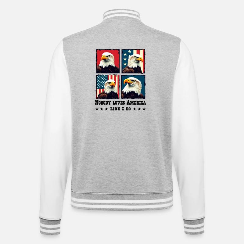 Pygargue à tête blanche - Veste Teddy - gris chiné / blanc