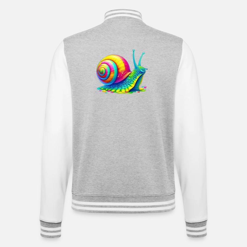Escargot - Veste Teddy - gris chiné / blanc