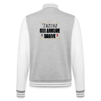 Tonton Qui Assure Grave - Veste Teddy - gris chiné / blanc - Dos - Marisol (170cm)