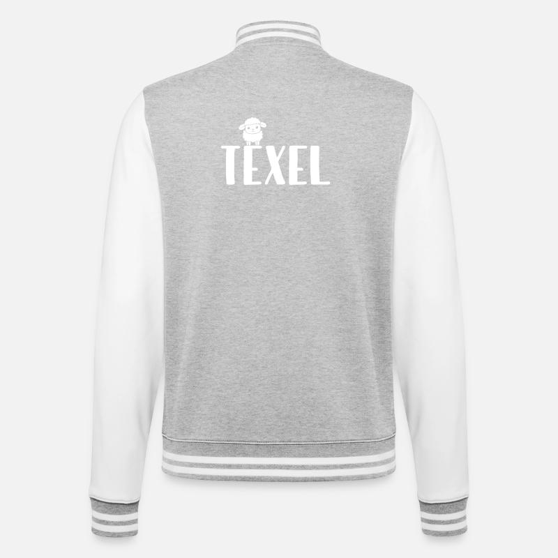 Cute sheep Texel - College Sweat Jacket - heather grey/white