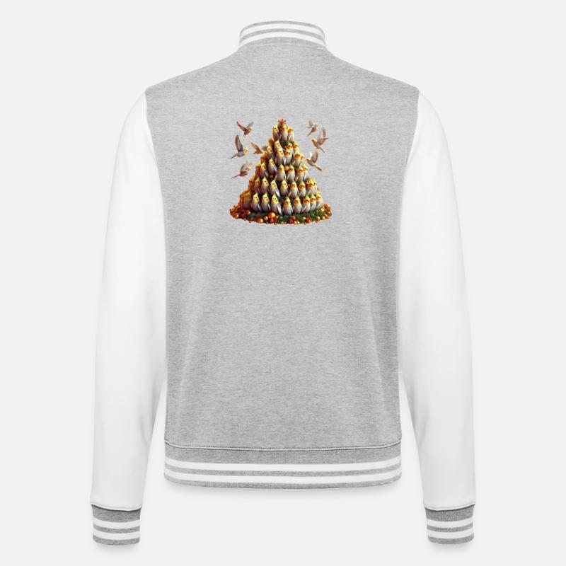 Weihnachtsbaum (02) - College-Sweatjacke - Grau meliert/Weiß