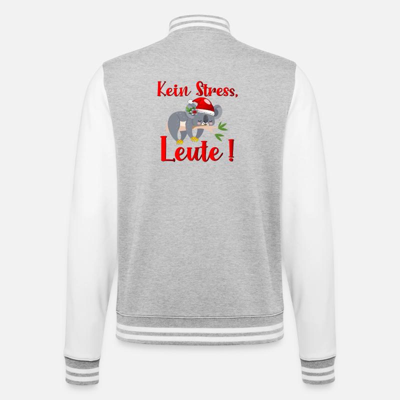 WEIHNACHTEN STRESS KOALA BÄR - College-Sweatjacke - Grau meliert/Weiß