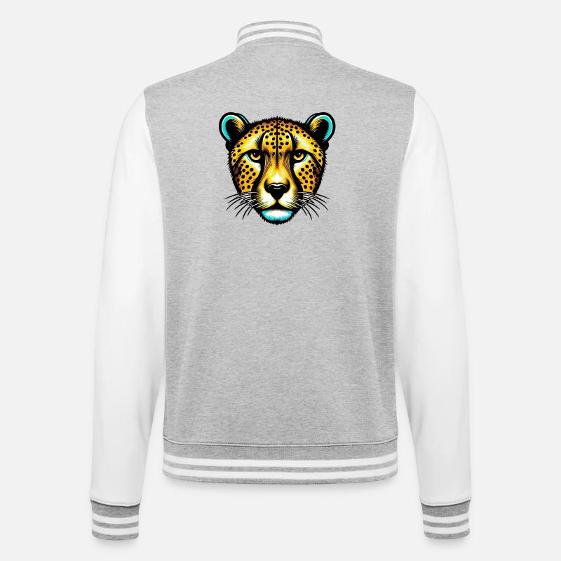 Guépard - Veste Teddy - gris chiné / blanc
