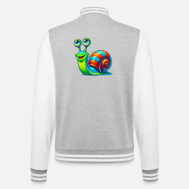 Snail - College Sweat Jacket - heather grey/white