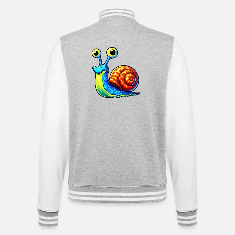 Escargot - Veste Teddy - gris chiné / blanc