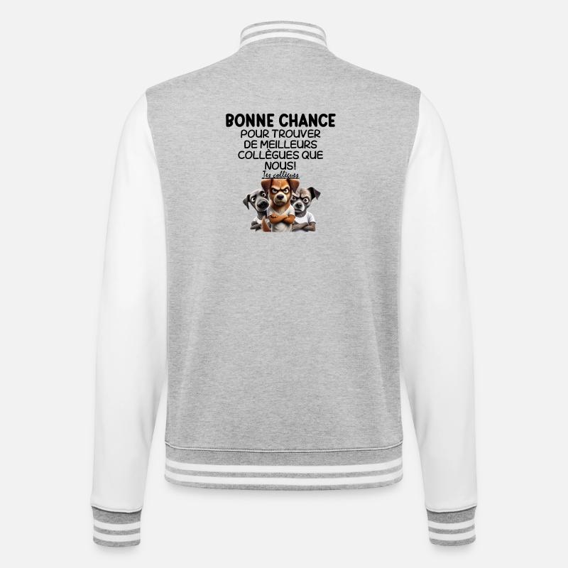 Trio de chiens mécontent cartoon - Veste Teddy - gris chiné / blanc