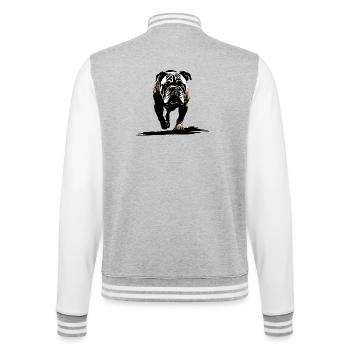 Bulldog Bulldogs Silhouette - College Sweat Jacket - heather grey/white - Back - Marisol (170cm)