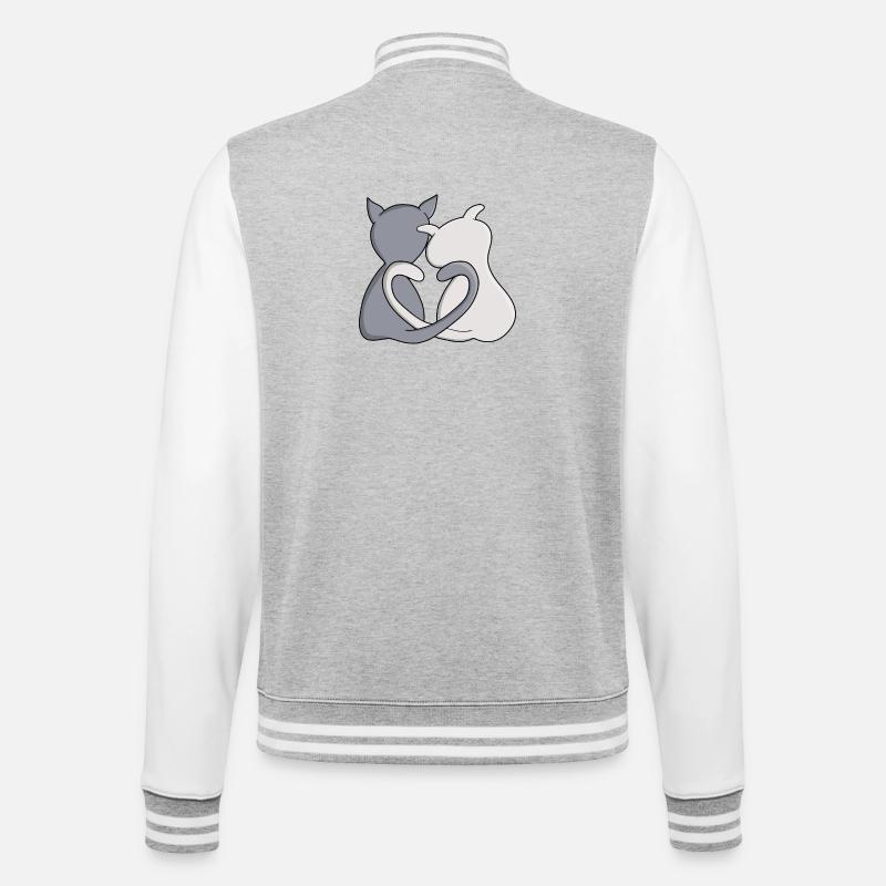 Liebe ist das Beste im Leben - College-Sweatjacke - Grau meliert/Weiß