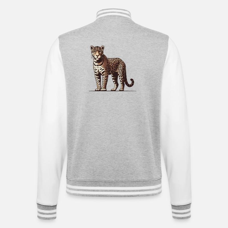 Jaguar - College-Sweatjacke - Grau meliert/Weiß
