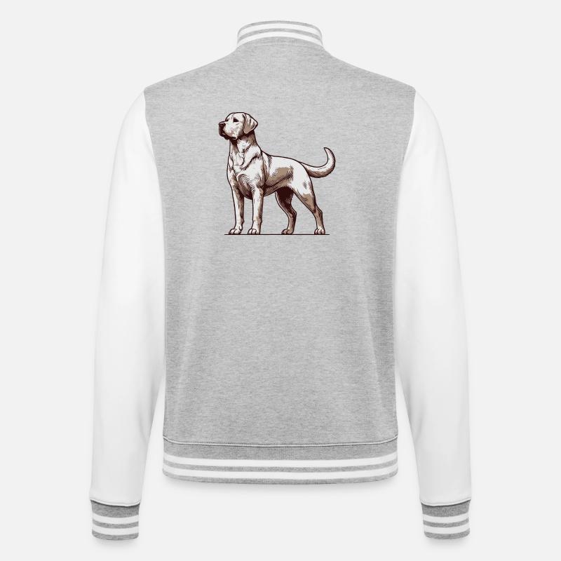 Labrador - College-Sweatjacke - Grau meliert/Weiß