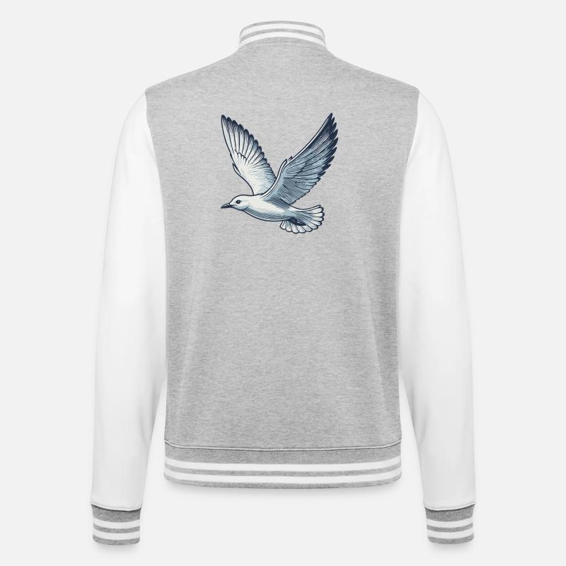 Gull - College Sweat Jacket - heather grey/white