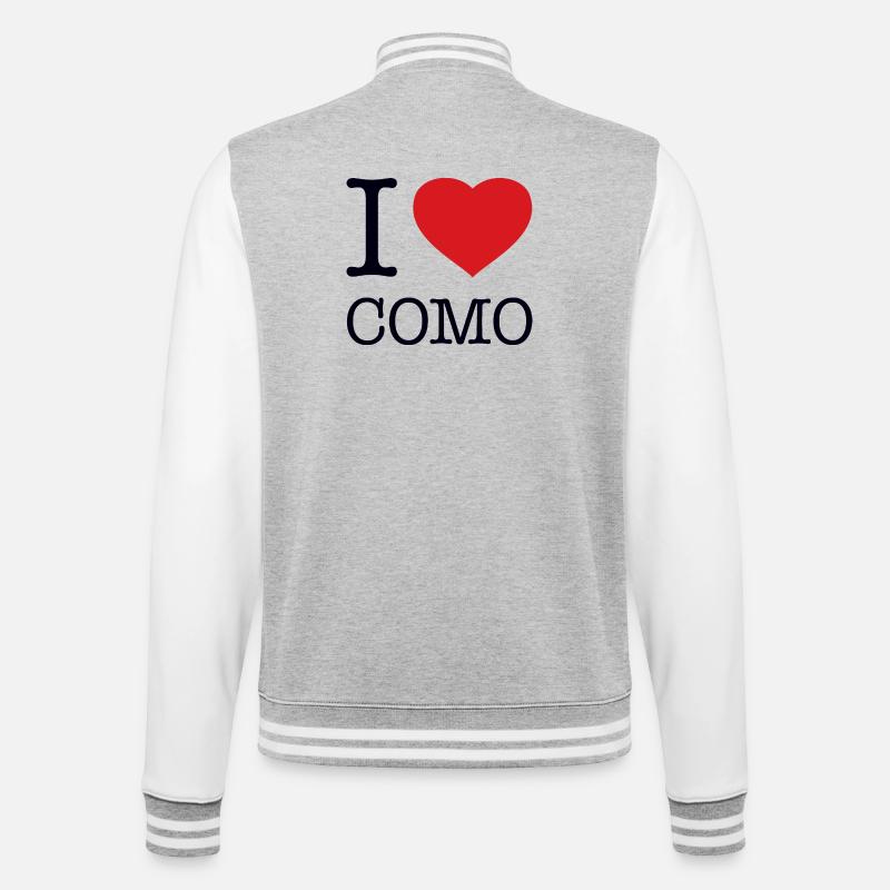 I LOVE COMO - College-Sweatjacke - Grau meliert/Weiß